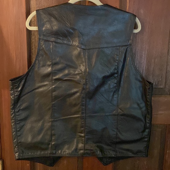 Leather biker vest Large - Picture 7 of 9
